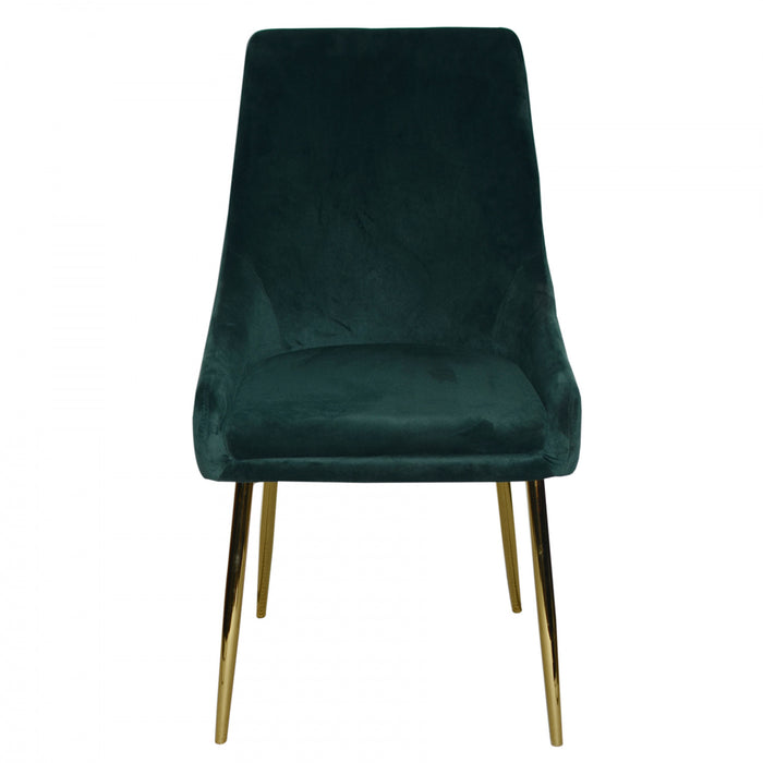 Chaise d'appoint de salle a manger Callan en velours vert foret (ens. de 2)