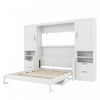 Maria Lit escamotable Murphy avec tiroirs et etageres, Taille Queen, Blanc