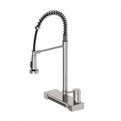4 Function Chef Pivoting Waterfall Pull-Down Kitchen Faucet, Magnetic Docking. Brushed Nickel-FCWCMBND1 Laundry Combo | Robinet de cuisine cascade a 4 fonctions, pivotant, douchette extractible, aimante. Nickel brosse - FCWCMBND1
