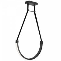 Luminaire suspendu Regan de Dainolite en silicone blanc qui diffuse la lumière, avec fini noir mat et ampoule à DEL de 30 W