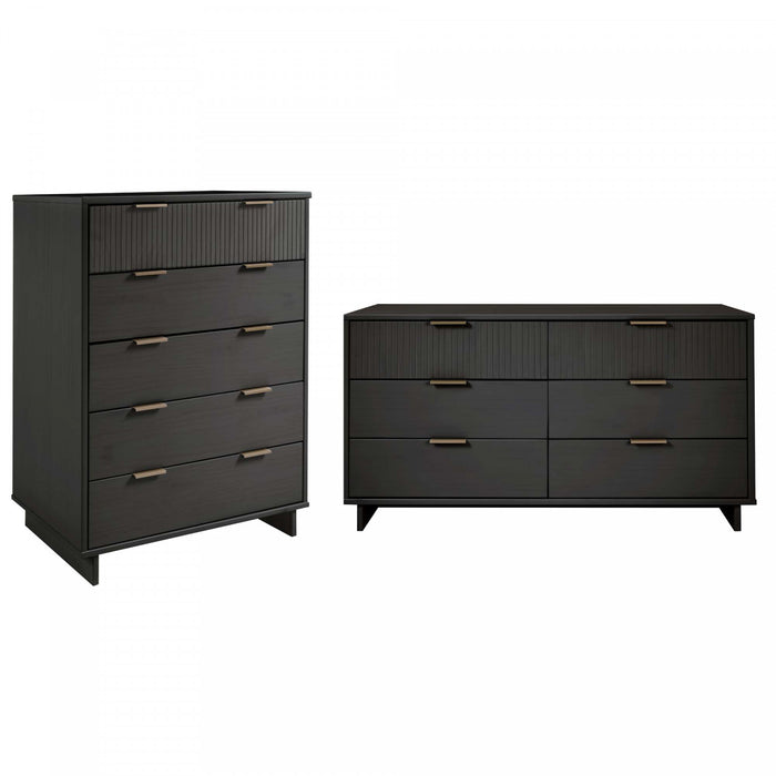 Ensemble de commode 2 pieces Granville Modern en gris charbon