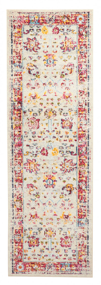 Jasmine Ivory Rug 2'8" x 8'2" | Tapis de Couloir Traditionnel Jasmine 2'8" x 8'2" en Ivoire