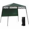 Outsuuny Auvent Escamotable Avec Pieds Inclines, Vert Et Noir