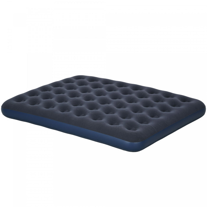 Outsunny Matelas Gonflablequeen Double Lit Gonflable, Bleu Fonce