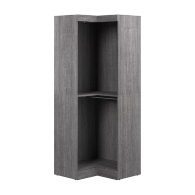 Bestar Pur 33 W Corner Closet Organizer - Bark Grey|Organisateur de garde-robe en coin Pur de Bestar de 33 po (L) - gris écorce