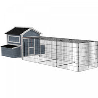 Pawhut Poulailler En Bois Avec Enclos 11' X 5' X 3.5', Nichoirs, Plateau Coulissant, Perchoirs Pour