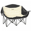 Outsunny Chaise De Camping Double , Chaise De Camping Rembourree, Kaki