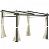 Outsunny Pergola Metallique Avec Toit Coulissant, Auvent De Pergola, Beige