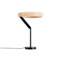 Lampe de table à DEL de 18 po noir mat de conception inclinée
