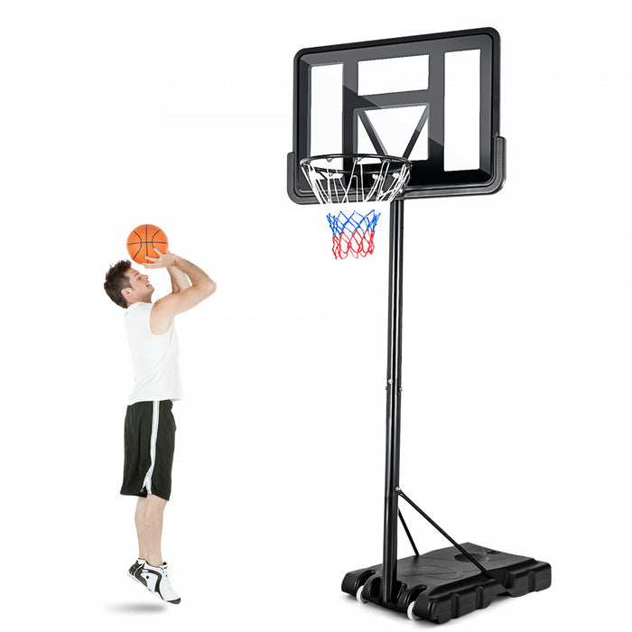 Support De Panier De Basket-ball Portable De Marque Costway Hauteur Reglable Avec Roues Arriere Incassables