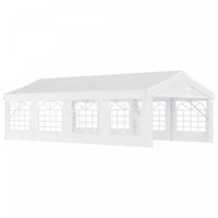 Outsunny 13'x26' Abri D'auto Exterieur Robuste, Tente D'evenement De Fete Patio Gazebo Canopee Avec