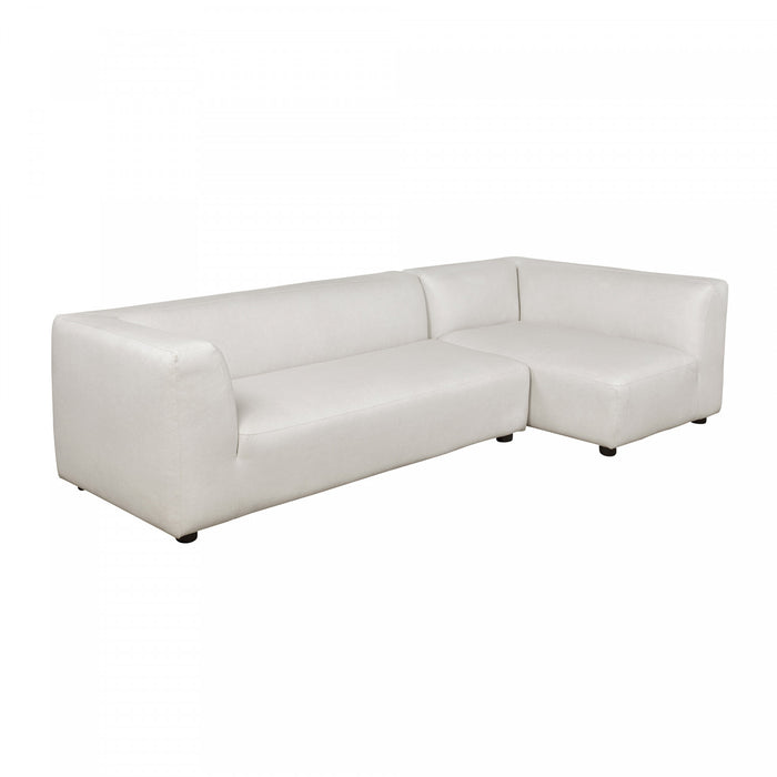 Canape sectionnel moderne contemporain Lukas 2 pieces 118\" creme, angle droit