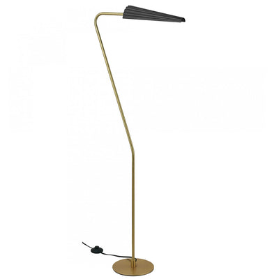 Dainolite Cassie 1 Light Floor Lamp Incandescent Aged Brass Matte Black|Lampe à pied Cassie de Dainolite avec fini laiton vieilli et noir mat et 1 ampoule incandescente