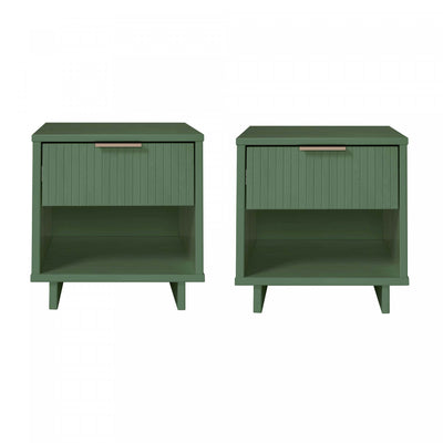 Granville Modern 18" Nightstand in Sage Green (1-Drawer) - Set of 2 | Table de nuit Granville Moderne 18" en vert sauge (1 tiroir) - Lot de 2