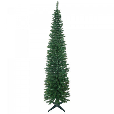 Homcom 7ft Pencil Artificial Christmas Tree With 499 Branches|Homcom Arbre De Noel Artificiel En Forme De Crayon De 7 Pieds Avec 499 Branches