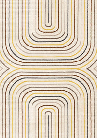 Carpette Marley multicolore à 2 arcs-en-ciel - 5 pi 3 po x 7 pi 7 po