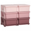 Qaba Unite De Rangement Pour Enfants A 3 Niveaux, Coffre A 6 Tiroirs, Organisateur De Jouets, Bacs En Plastique Pour Chambre D'enfant, Creche, Jardin D'enfants, Rose
