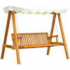 Outsunny 3 Places Balancoire En Bois Hamac Robuste Patio Jardin Exterieur Avec Auvent