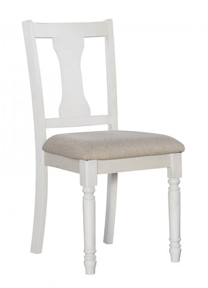 Chaise d’appoint de salle à manger Willow en tissu blanc - ensemble de 2