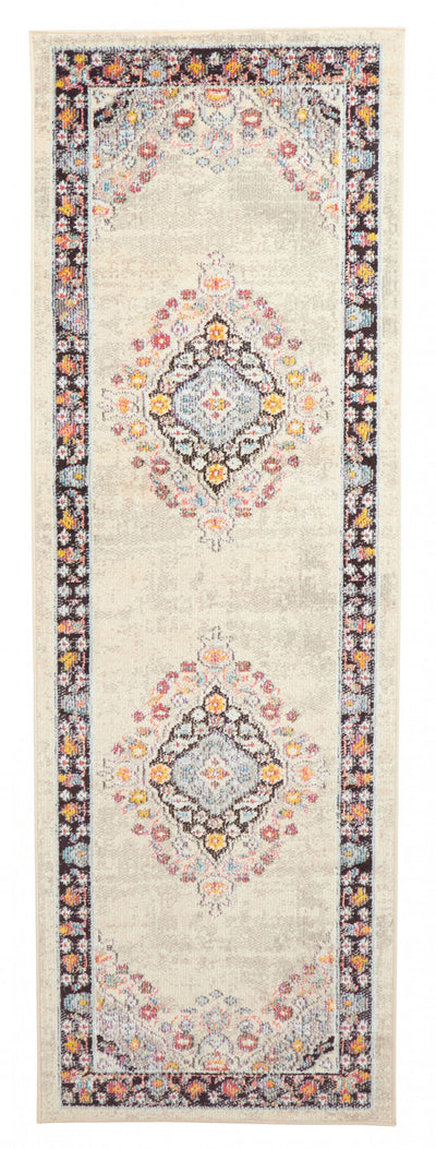 Lea Ivory Rug 2'8" x 8'2" | Tapis de Couloir Traditionnel Lea 2'8" x 8'2" en Ivoire