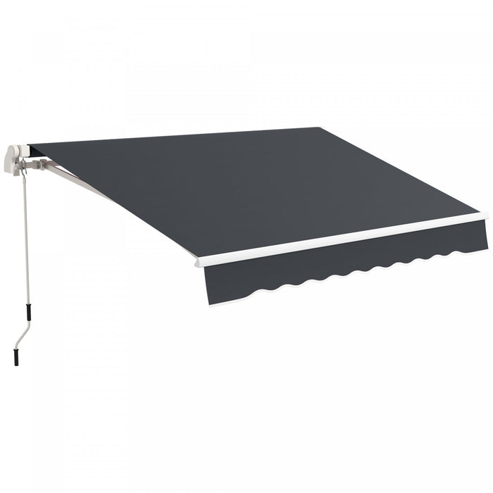 Outsunny Auvent Retractable 10' X 8' Avec Lumieres Led, Uv40+, Gris Fonce