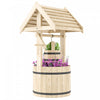 Outsunny Puits a Souhaits Exterieur en Bois avec Seau Suspendu, Naturel