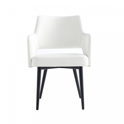 Tremont Modern Metal Vegan Leather Armchair in White | Fauteuil moderne Tremont en metal et cuir vegetalien blanc