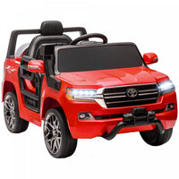 Qaba Voiture Electrique 12 V Pour Enfants, Voiture Pour Enfants Sous Licence Toyota Land Cruiser Ave