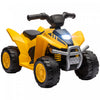 Qabaquad Cat Sous Licence Pour Enfants, Voiture Electrique 6 V Pour Enfants Alimentee Par Batterie Avec Klaxon, Phares Led, Demarrage A Un Bouton, Pour 18 A 36 Mois, Jaune