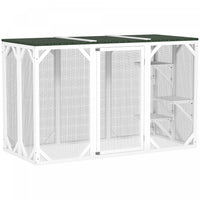 Pawhut Cage Pour Chat D'interieur Et D'exterieur Pour Chat, Clapier Pour Lapin, Chaton, Niche Avec T