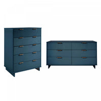  Ensemble de commode 2 pieces Granville Modern en bleu minuit