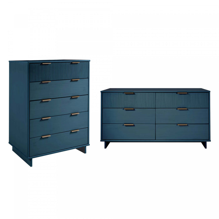 Ensemble de commode 2 pieces Granville Modern en bleu minuit