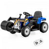 Vehicule De Construction Voiture Electrique Enfants, 2 Modes De Conduite, Avec Telecommande Effets Sonores Lumineux, Rouleau-compresseur Bulldozer, Jouet Enfant 3+ Ans, 113x51x52 Cm, Charge 30 Kg, Bleu/rouge/jaune