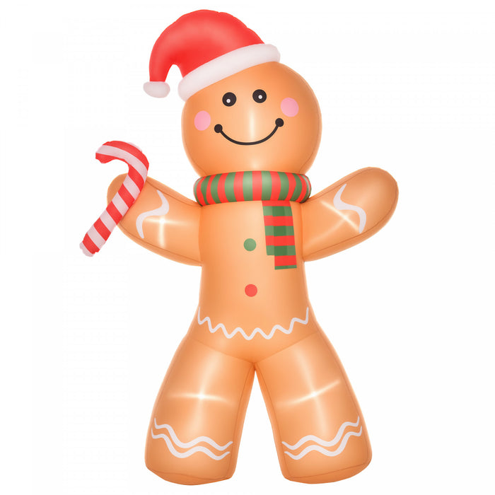HOMCOM Bonhomme en pain d'epices gonflable de 8pi, decoration d'exterieur