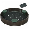 Bac A Sable Rond Avec Auvent Oxford Impermeable, Doublure En Tissu Inferieur, Ensemble De Jeu Pour Enfants De 3 A 12 Ans, Arriere-cour, Marron