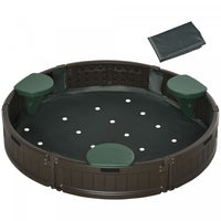 Bac A Sable Rond Avec Auvent Oxford Impermeable, Doublure En Tissu Inferieur, Ensemble De Jeu Pour E