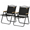 Outsunny Lot de 2 Chaises de Camping Pliantes, Fauteuils Portables, Noir