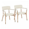 Chaise de salle à manger contemporaine Savannah en tissu crème - ensemble de 2