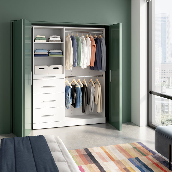 Système de garde-robe et pièce-penderie modulaire Florence de Bestar de 60 po avec tringles et rangement - blanc