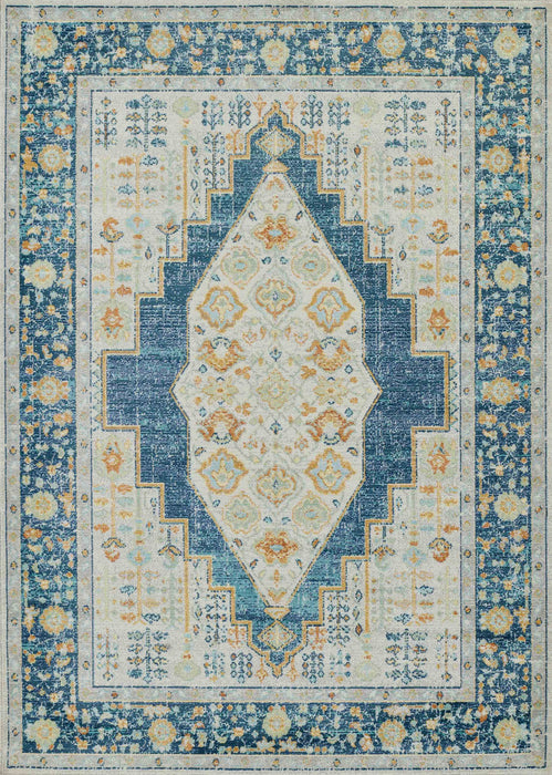 Tapis Traditionnel Kinsley 6'7\" x 9'6\" en Bleu
