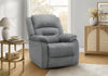 Grand Fauteuil Rembourre Inclinable, Port Usb Inclus, Tissu Bleu, Transitionnel