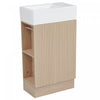 Ethan Meuble-lavabo de 18,6\" avec vasque et etagere reglable, Marron
