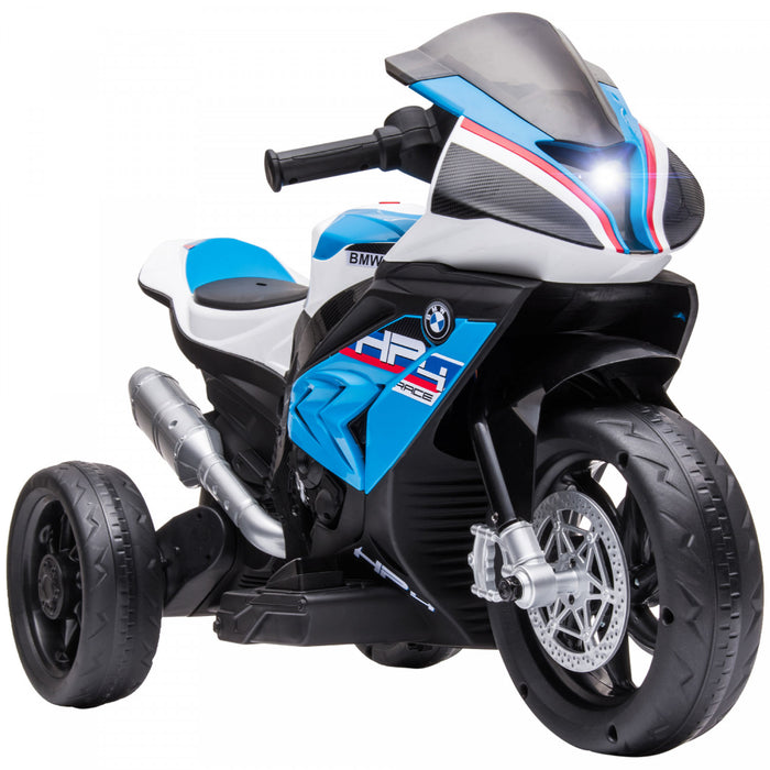 Aosom Porteur De Moto Electrique Pour Enfants Sous Licence Bmw Hp4 Jouet Moto 3 Roues 6v Alimentee Par Batterie Avec Musique Pour Filles Garcon 18-60 Mois, Bleu