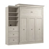 Grand lit escamotable Versatile de Bestar de 92 po (L) avec organisateur de garde-robe et tiroirs - blanc