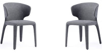 Ensemble 2 chaises de salle à manger modernes Conrad de Manhattan Comfort en tweed tissé - gris