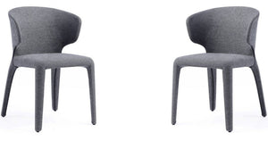 Ensemble 2 chaises de salle à manger modernes Conrad de Manhattan Comfort en tweed tissé - gris