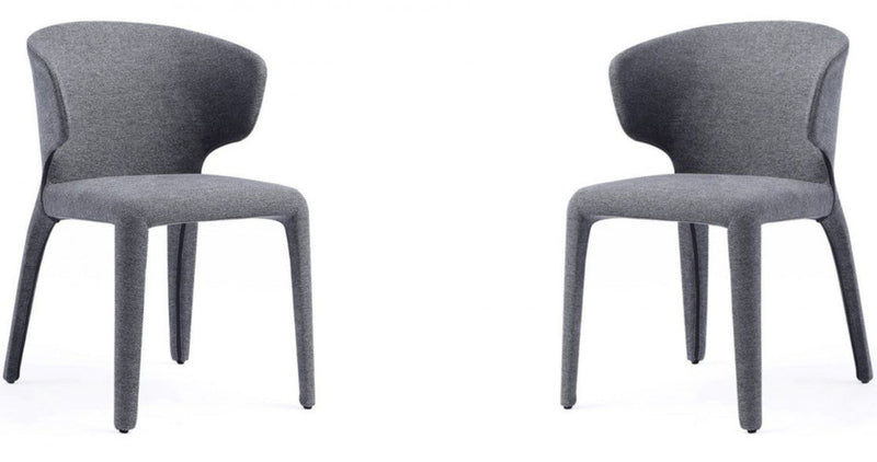 Ensemble 2 chaises de salle à manger modernes Conrad de Manhattan Comfort en tweed tissé - gris
