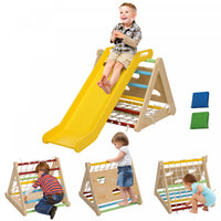 Qaba Ensemble D'escalde Triangulaire 5 En 1, Jouets D'escalade Pour Tout-petits, Ensemble D'escalade