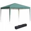 Outsunny 10x10ft Tente Escamotable Pliante D'exterieur Avec Auvent De Gazebo Avec Sac De Transport, Vert