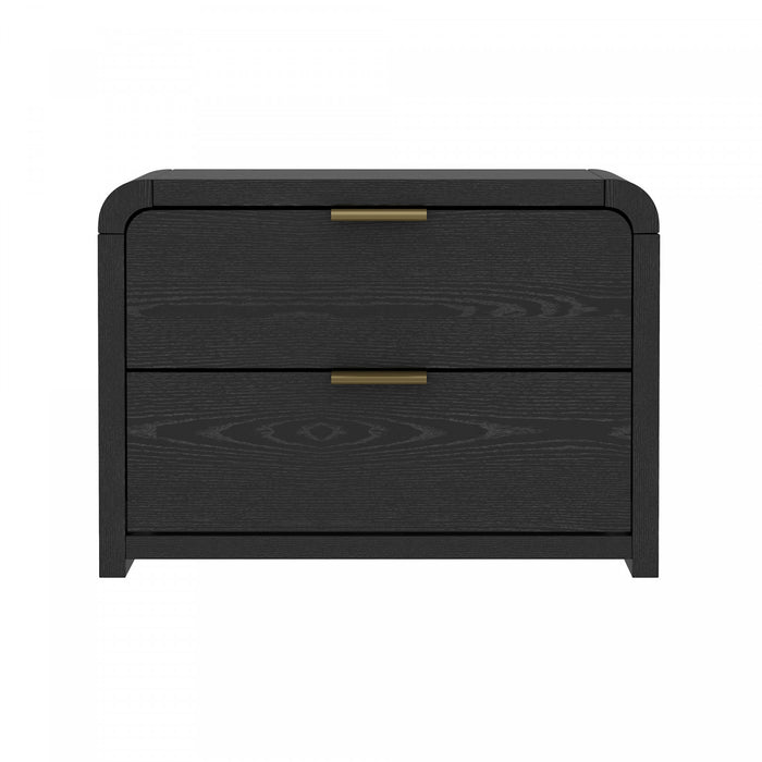 Table de nuit Grace Modern 28\" en noir et or